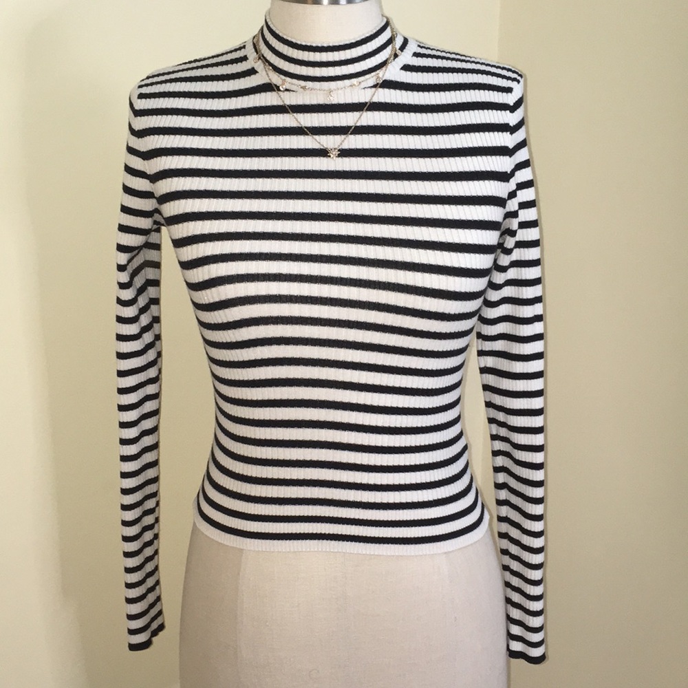 Striped turtle neck